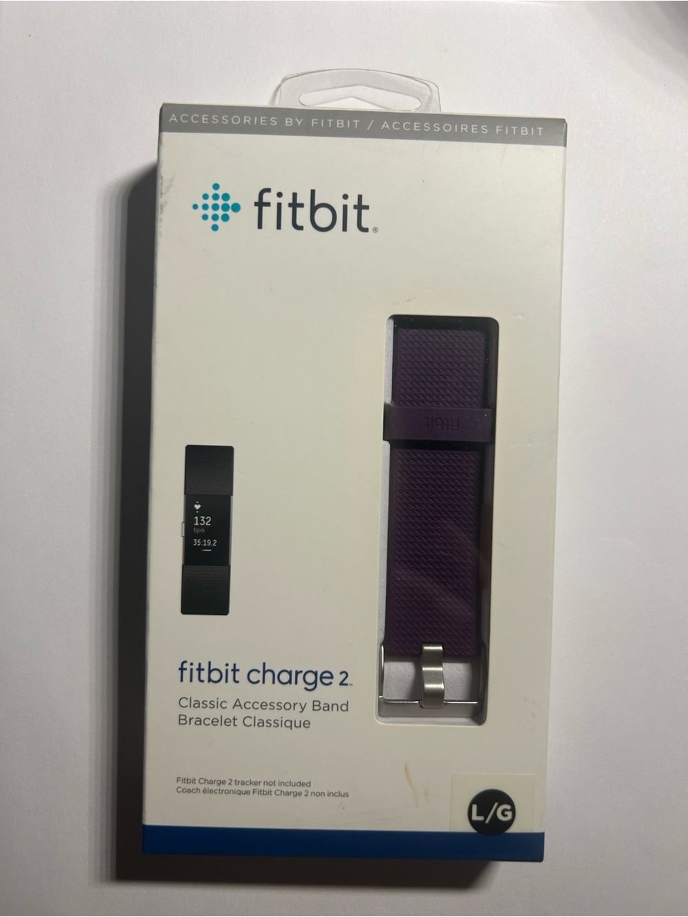 fitbit Classic Accessory Band for Charge 2 - Deep Purple , SZ - Large